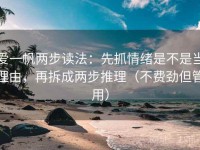爱一帆两步读法：先抓情绪是不是当理由，再拆成两步推理（不费劲但管用）