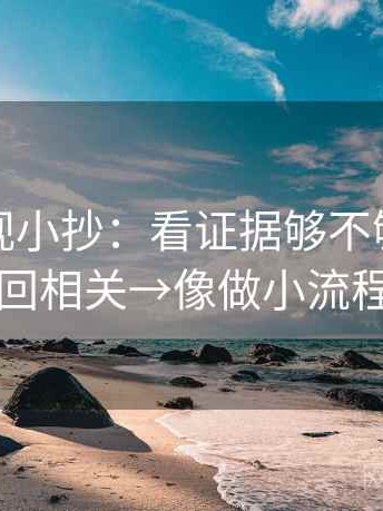 神马影视小抄：看证据够不够→做改回相关→像做小流程