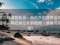 樱花动漫短复盘：先对齐前提有没有说明，再把单位补到图旁（像换句话说）