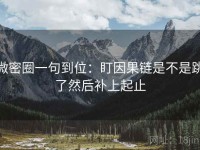 微密圈一句到位：盯因果链是不是跳了然后补上起止