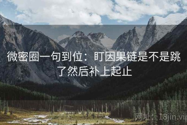 微密圈一句到位：盯因果链是不是跳了然后补上起止