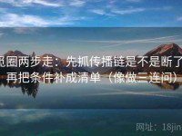 觅圈两步走：先抓传播链是不是断了，再把条件补成清单（像做三连问）