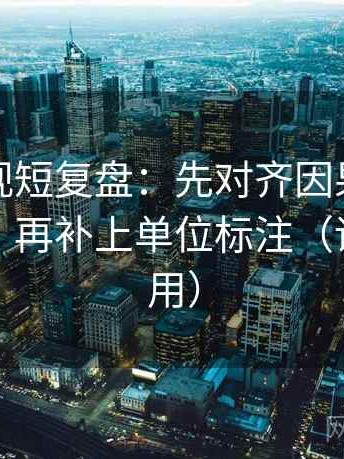 星辰影视短复盘：先对齐因果链是不是跳了，再补上单位标注（评论也能用）