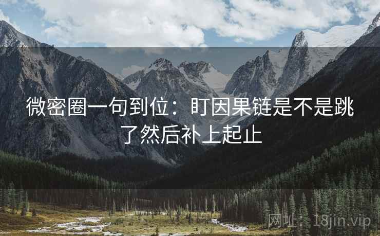 微密圈一句到位：盯因果链是不是跳了然后补上起止